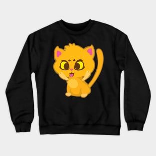 Cat making a silly face Crewneck Sweatshirt